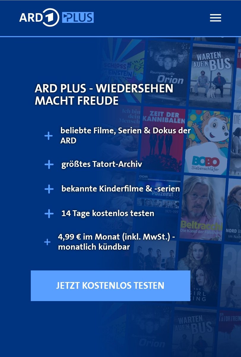 taschenrechtler's tweet photo. Ich bin ja eigentlich Fan des #ÖRR. Aber irgendwo hört es auch auf. Zusätzlich zu den #Rundfunkgebühren nochmal einen Bezahlservice anbieten und einige Sachen - vorwiegend Eigenproduktionen - dafür fast komplett aus der Mediathek ausklammern? Da fehlen mir die Worte.
#ardplus https://t.co/6iJPqfpRwR
