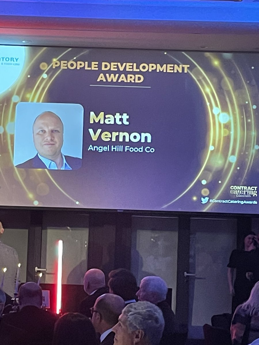 And he only went and won the People Development Award @MattVernonChef 👏👏👏🥇🥂🍾#contractcateringawards 
@ServestFoodCo @AngelHillFood @Academy_Food_UK @jamiecanter26