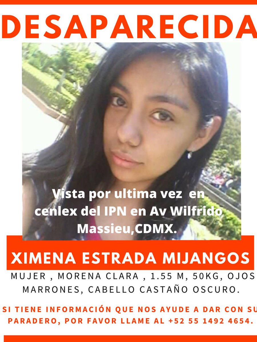 Soslindavista's tweet photo. Ximena Estrada Mijangos
19 años fue vista por última vez en el #celex @celexescom del @IPN_MX en Av Wilfrido Massieu
@TuAlcaldiaGAM 
#lindavista
@FiscaliaCDMX @UCS_GCDMX @OHarfuch @SSC_CDMX @fchiguil @SecretariaIPN  @busqueda_cdmx  @SOS_Busqueda https://t.co/RvwZDB8QkN