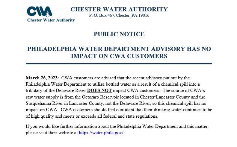 ChesterCityFire's tweet photo. An important message from the EOC. https://t.co/ALBvH2kjcK