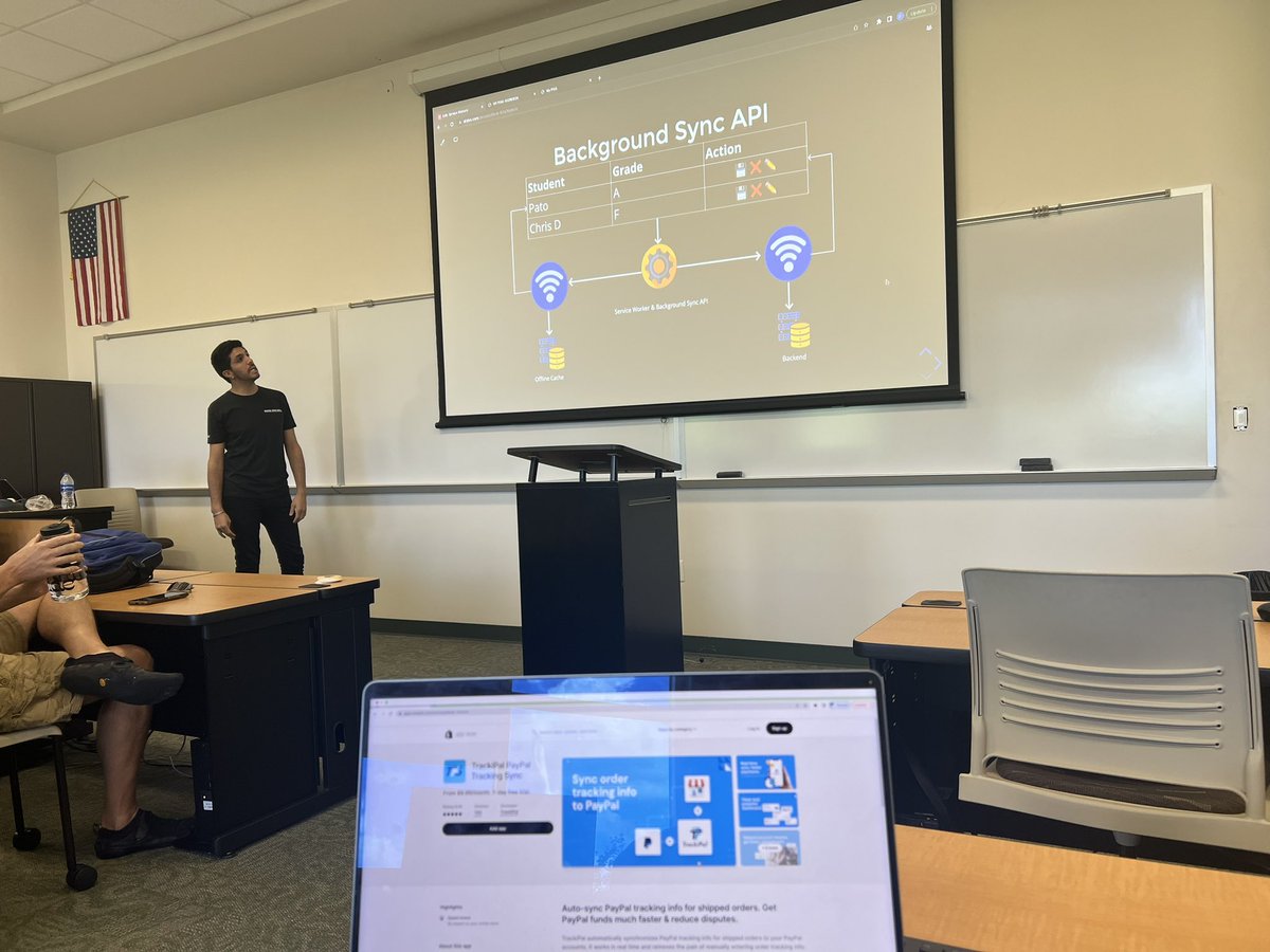 TrackiPal_'s tweet image. Fantastic presentation by @devpato at #Codecamp! 🚀 we have learned so much on this session to leverage our backend at @TrackiPal_ . Exciting times ahead! Great to see @PayPal leading the charge on maintainable and scalable service workers. Kudos to @paypaldev and @devpato again