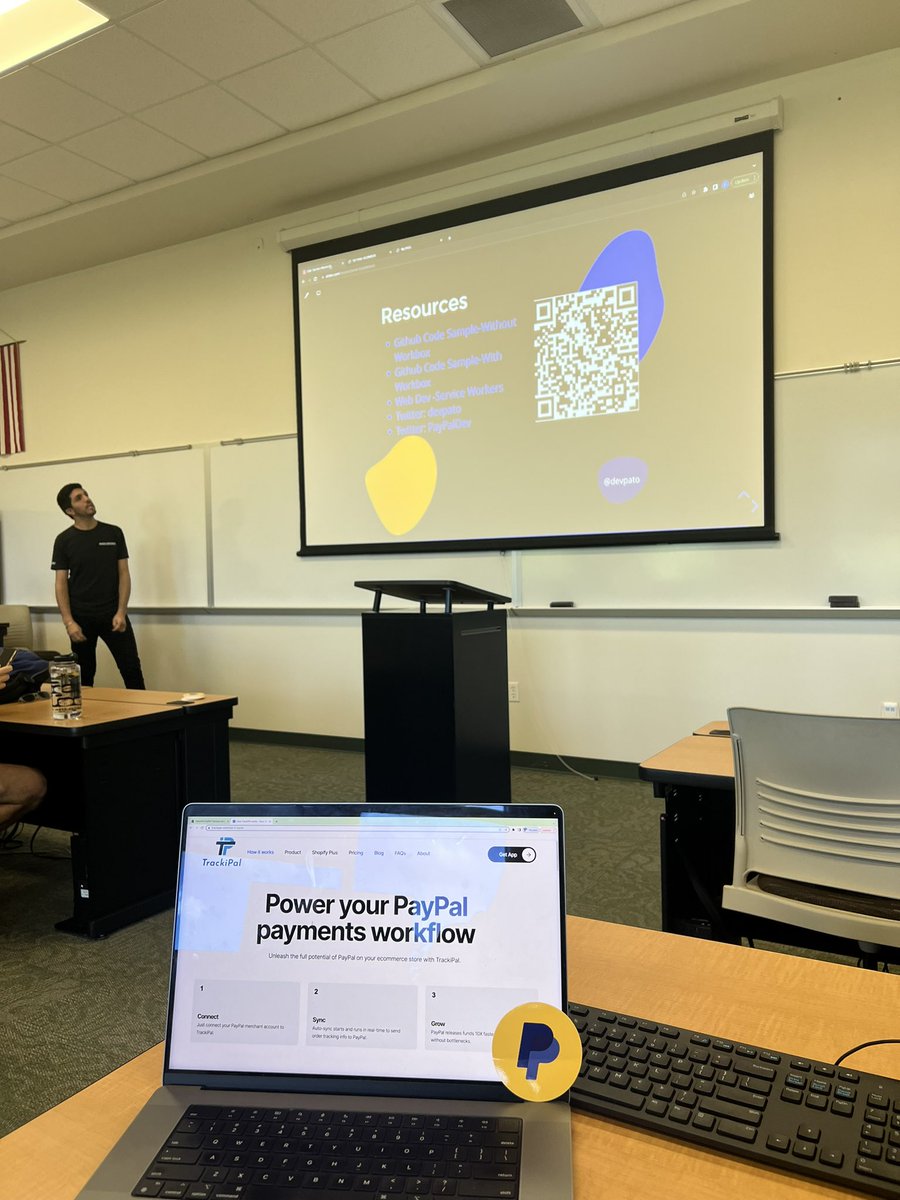 TrackiPal_'s tweet image. Fantastic presentation by @devpato at #Codecamp! 🚀 we have learned so much on this session to leverage our backend at @TrackiPal_ . Exciting times ahead! Great to see @PayPal leading the charge on maintainable and scalable service workers. Kudos to @paypaldev and @devpato again