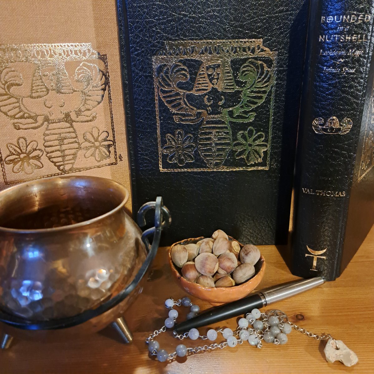 witchyvalthomas's tweet photo. The hardback versions of my latest book, 'Bounded in a Nutshell: Lockdown, Magic and Infinite Space' arrived just in time for the Quest Conference in Bristol last Saturday. It was a great event and wonderful to meet up with friends old and new. #witchcraft #Boundedinanutshell https://t.co/XnQ9yEZtOG