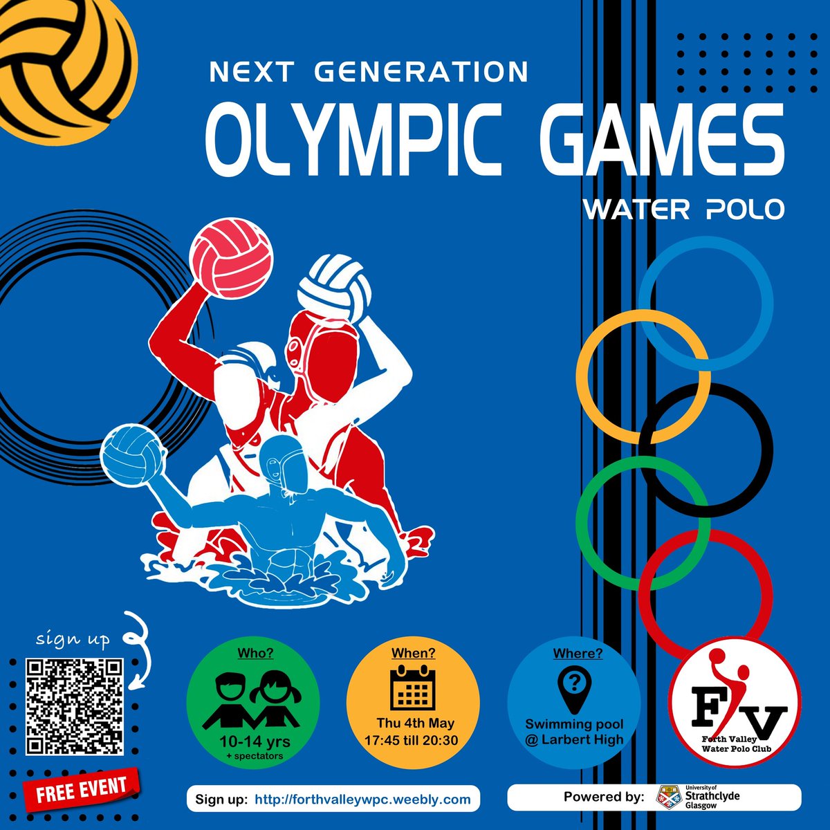 Great fun event for people to come along and try Water Polo! Free to attend. Spectators welcome. 
Register here: docs.google.com/forms/d/1lCYWy…
