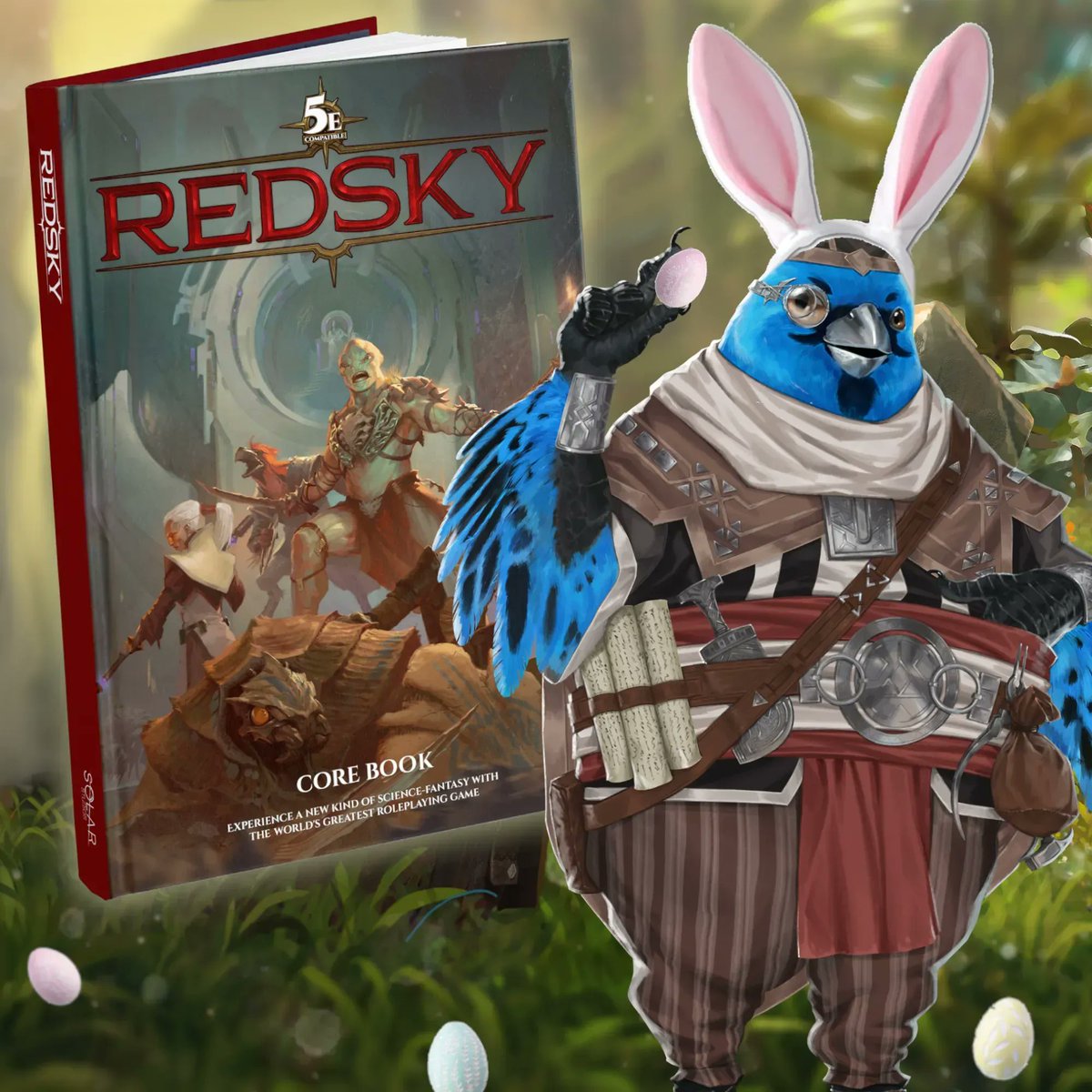 SolarStudiosDev's tweet photo. Fun Featherfolk Fact // Yes, they lay eggs. We cannot speak to the celebration habits within the Hull but we're sure they're pretty eggsciting.#ttrpg #tabletop #gaming #unboxing #indiegames #rpg #corebook #redsky https://t.co/2udhhCFmVz