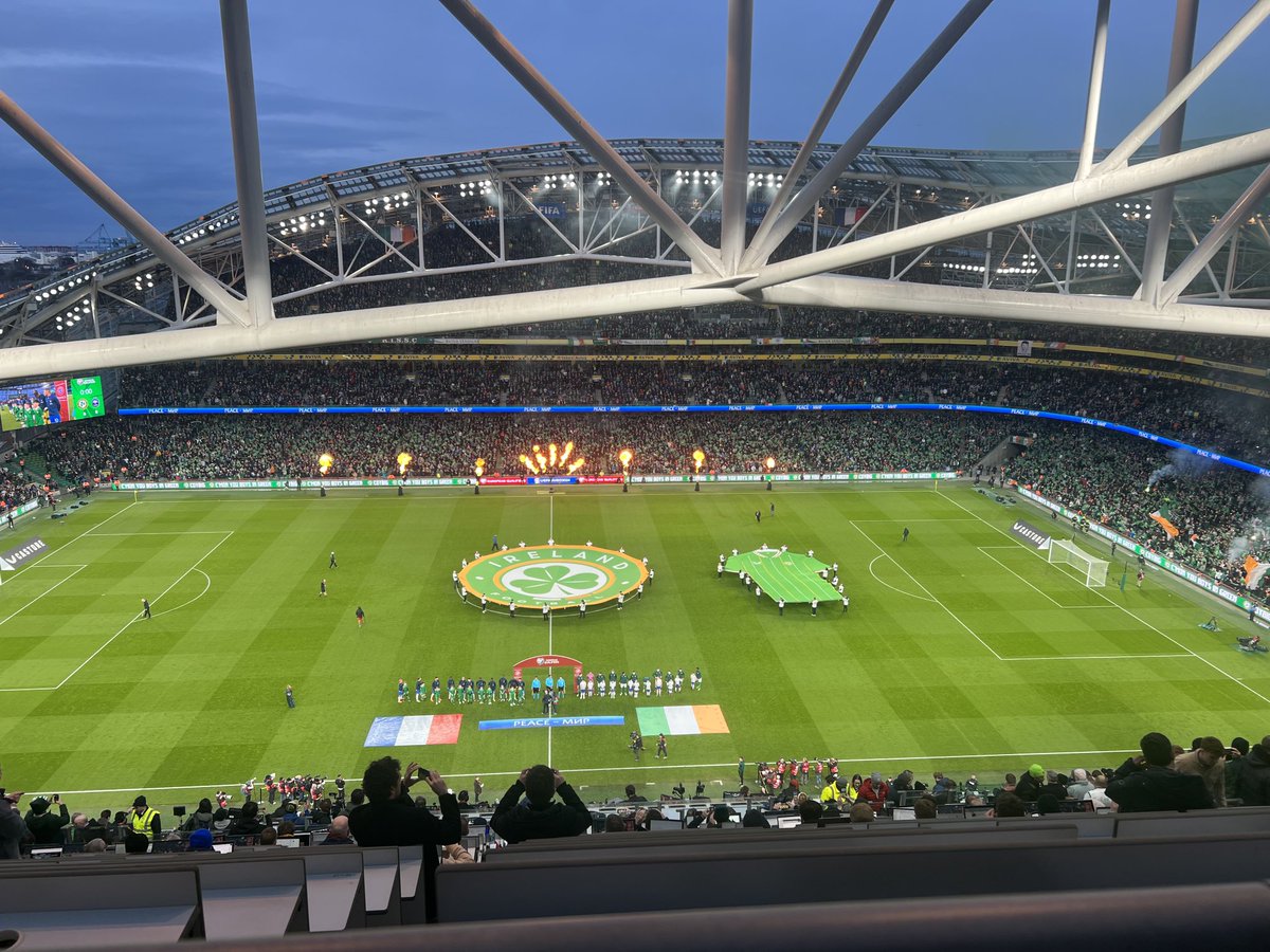 The ⁦@AVIVAStadium⁩ is absolutely rocking! Best of luck ⁦@IrelandFootball⁩ #IREvFRA