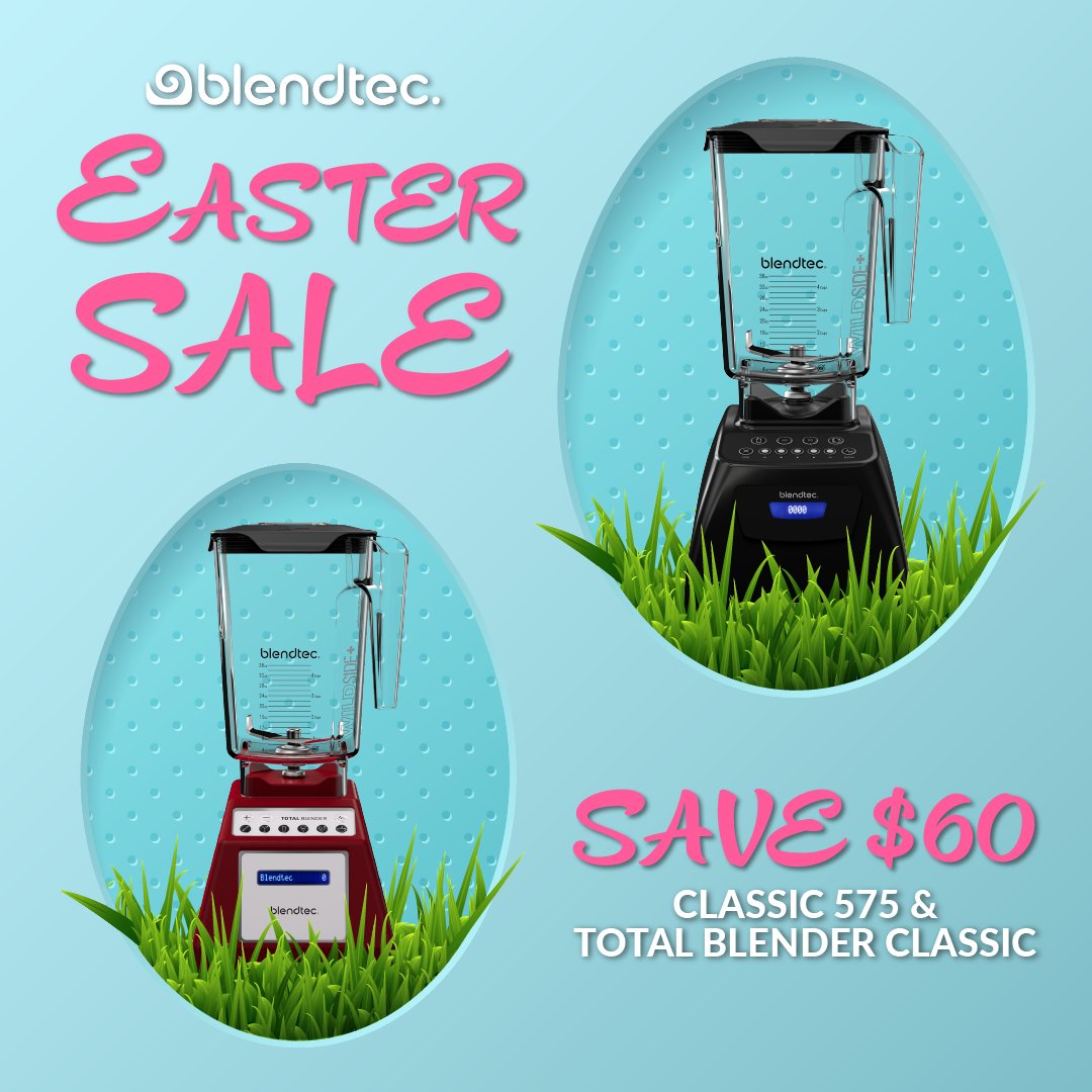 Kick off Spring with our Easter Sale! 🐰 🐣 🌷

Save $60 on the Classic 575 and Total Blender Classic through April 9th. 

Shop here: ow.ly/YkKk50Nt2zR