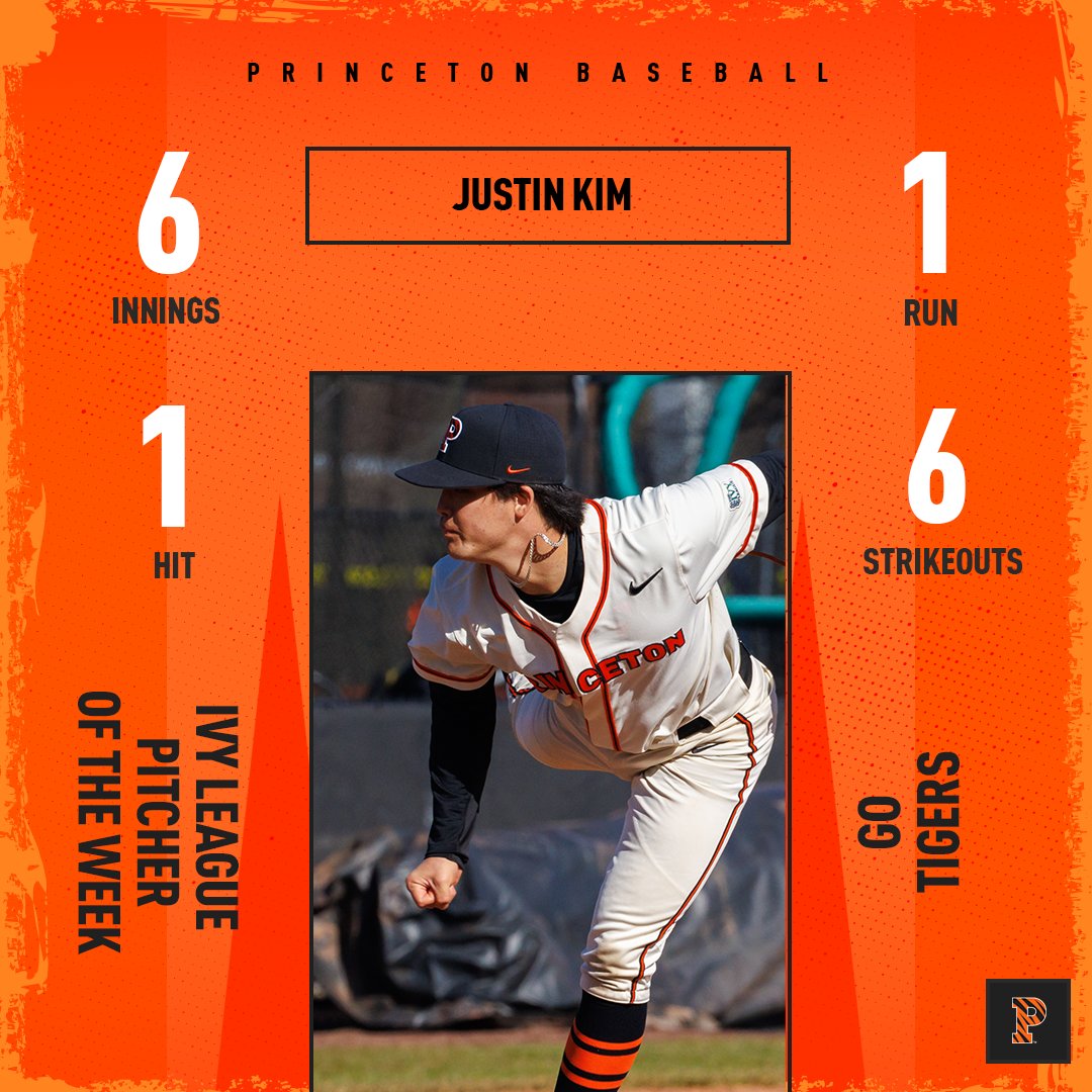 PUTigerBaseball's tweet photo. Shoutout to our guys @kylesvinci and @justinkim2022 for their @IvyLeague weekly accolades! 

https://t.co/6ngz0MANoK https://t.co/eo2zTjxe4N