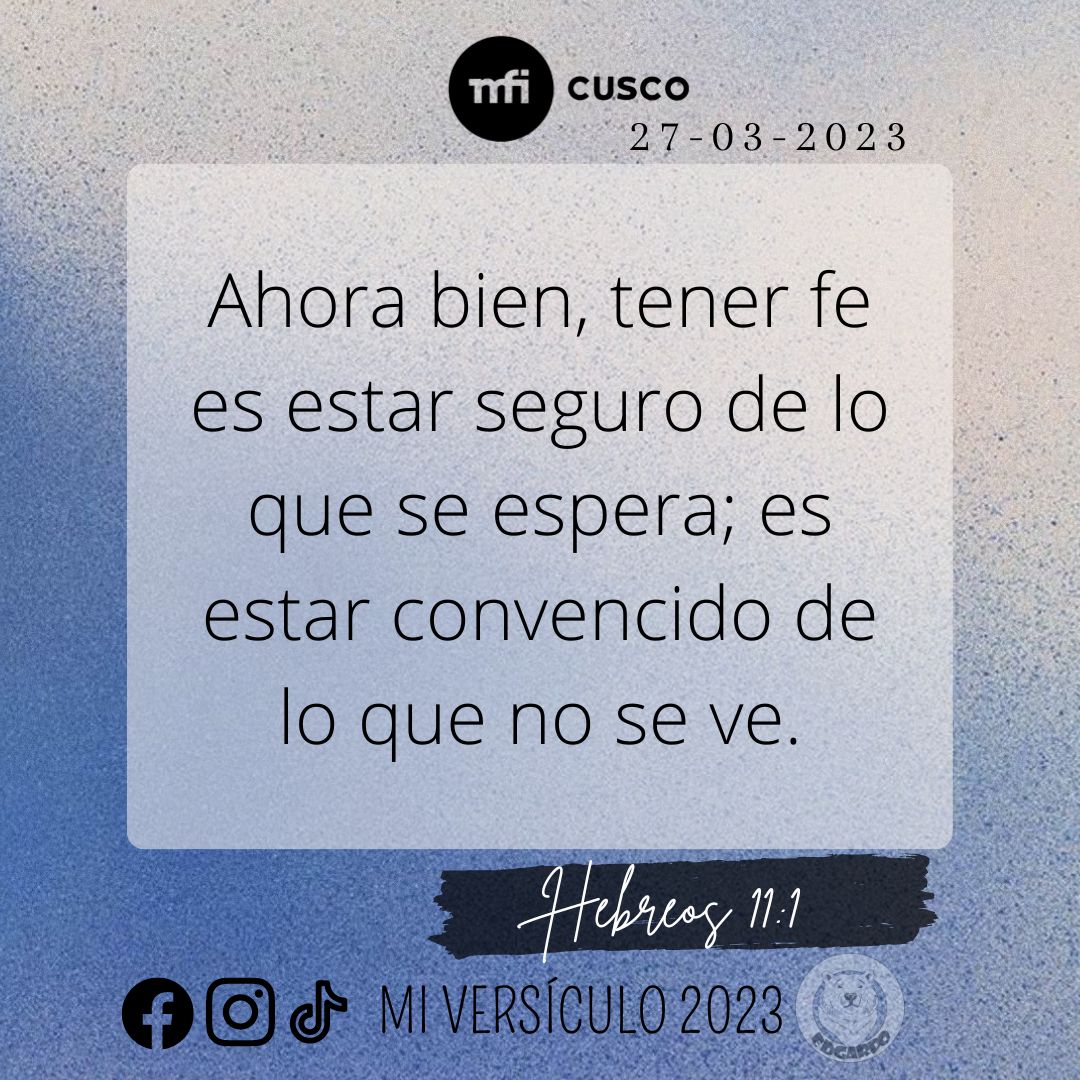 miversiculo2023's tweet photo. Ahora bien, tener fe es estar seguro de lo que se espera; es estar convencido de lo que no se ve.
#versiculodehoy #versiculodeldia #versiculo2023 #versiculosbiblicos #frasecristiana #versiculo #hoy #parati https://t.co/HhZgkblhbJ