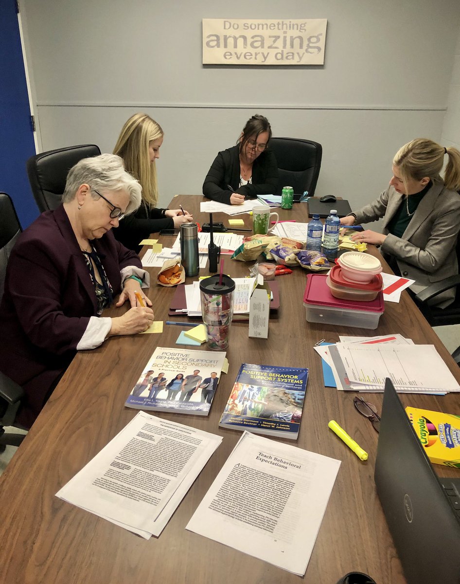 KeswickValley's tweet photo. Great professional discussion during our PBIS meeting as we worked on creating our school wide #behaviormatrix #pbis #sel @ASD_West https://t.co/RmYygCCH96