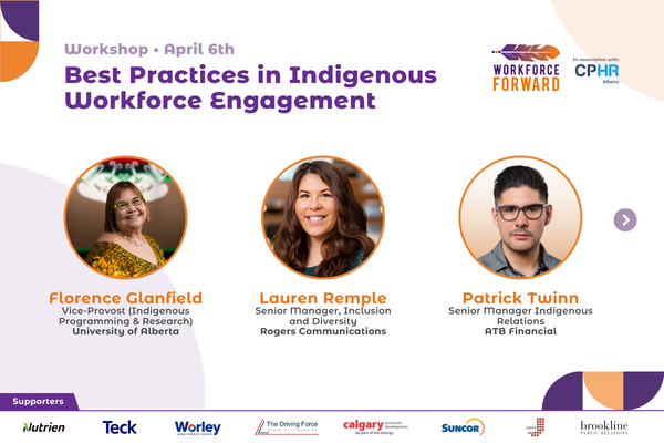 WorkforceFWD's tweet photo. 🙌 Exciting news! Join us for #WorkforceForward | CALGARY's panel discussion on creating an inclusive workplace culture for Indigenous Peoples. Discover strategies for recruitment, retention, and building a diverse workforce. 
@DeborahAGreen
@FGlanfield https://t.co/wMmoQzKRYA