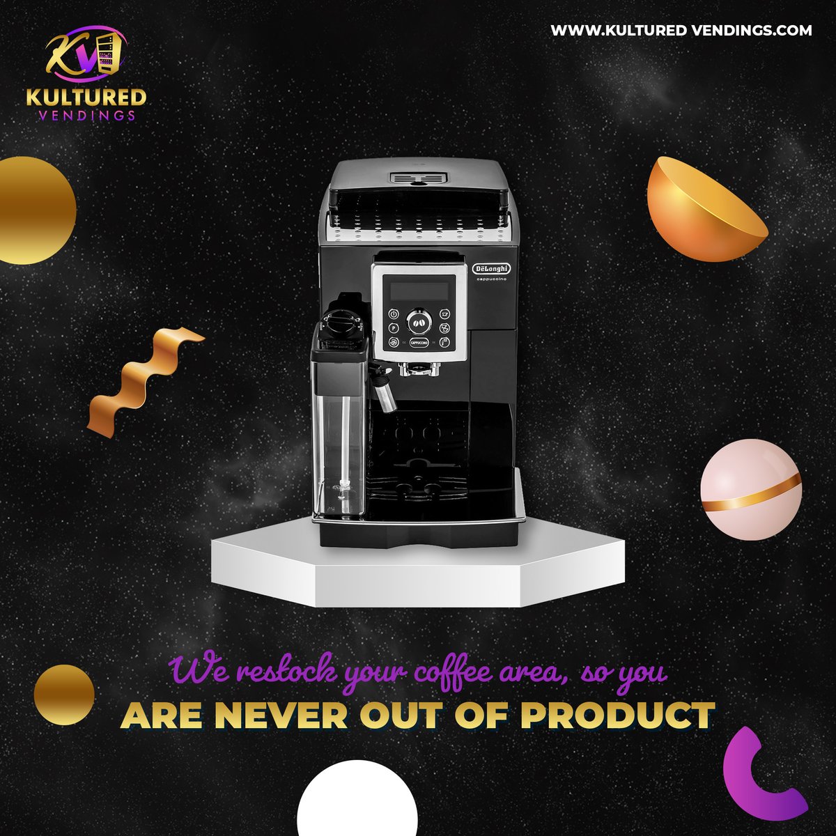 Never run out of your favorite coffee again! 
Keep your coffee area fully stocked with our high-quality coffee products. 
#kulturedvending #vending #vendingmachine #beverage #vendingmachinebusiness #vendingmachines #vendingbusiness #coffee #snackvendingmachine #drinkvending