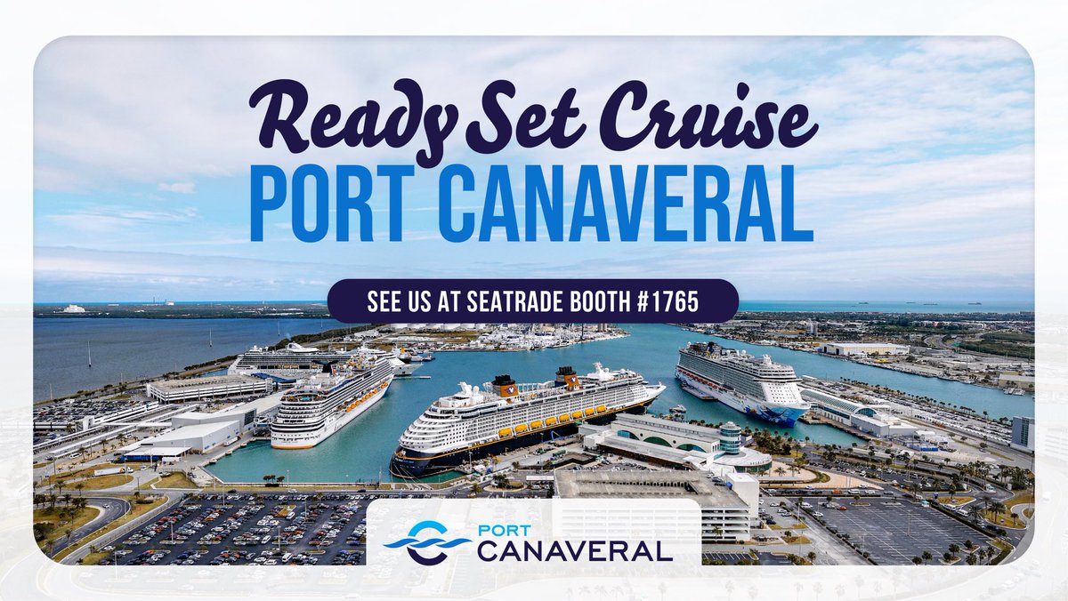 🔔 SEE YOU TOMORROW: Come meet the Port Canaveral team, grab some swag and enjoy a cup of coffee at booth #1765 at the 2023 Seatrade Cruise Global Conference!

#STCglobal #ReadySetCruise #WeLovePortCanaveral #Seatrade #CruisePortCanaveral