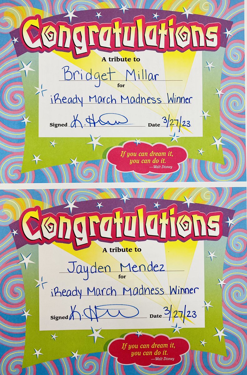 KLyons_nj's tweet photo. Classroom iReady March Madness Winners! Our class has been challenging each other to pass more lessons this month! 🏀 🧠 ✅ https://t.co/olAzQNOTBh