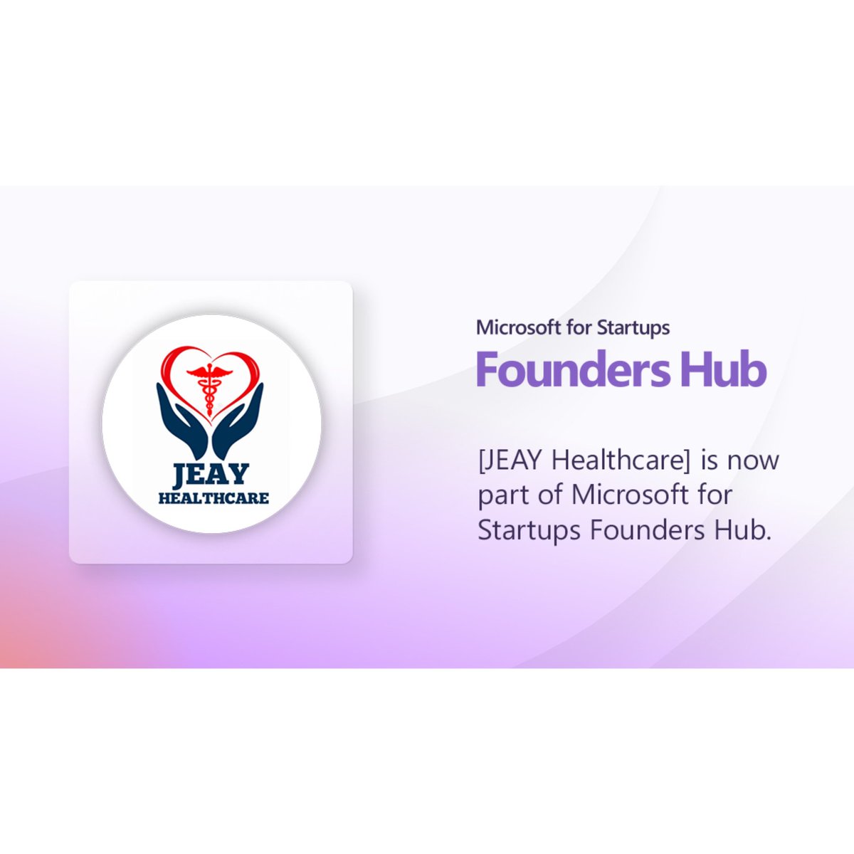 JeayHealthcare's tweet photo. We are so delighted to share with you all that @JeayHealthcare is now a part of @MS_15517472521
Congratulations to us 🎉🎉
#Microsoft
#microsoftforstartup https://t.co/fDLe85obfe