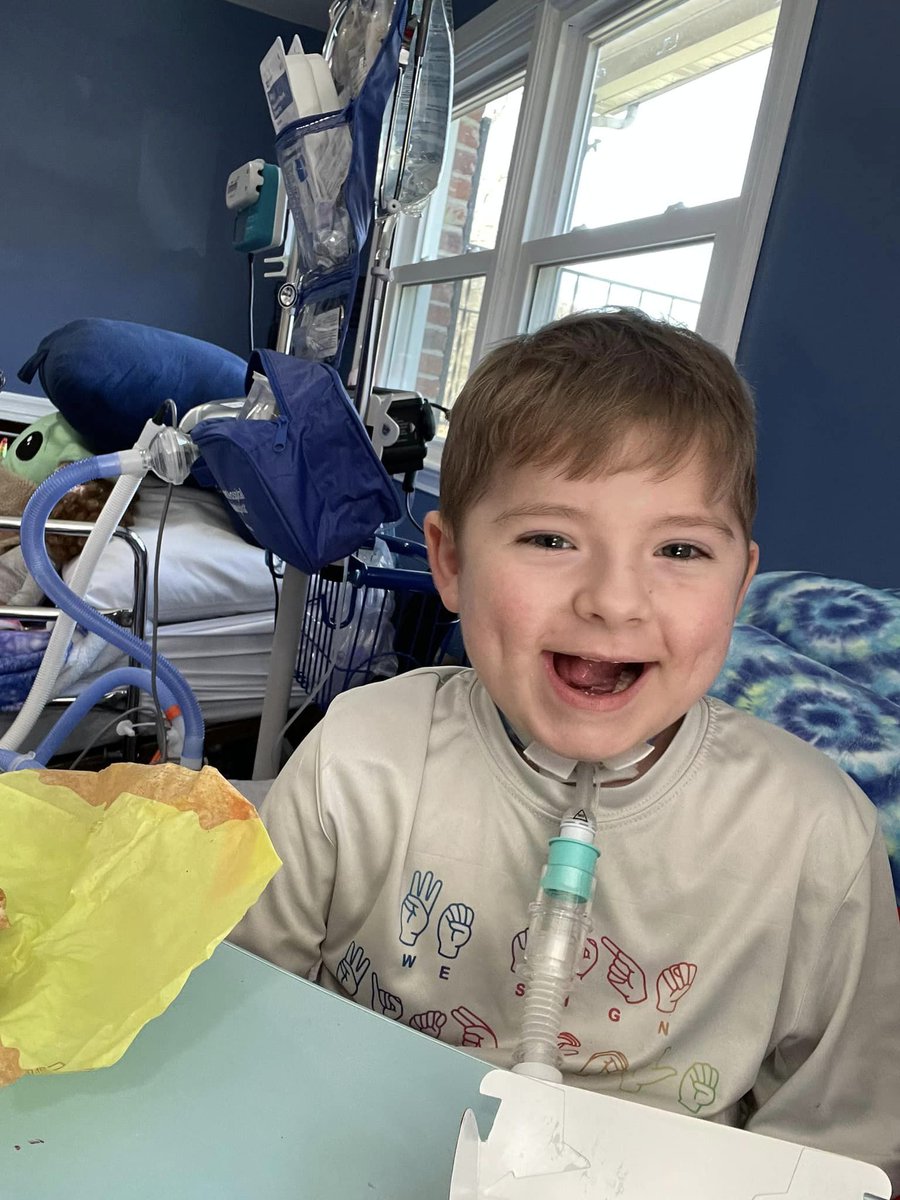 After months at the hospital, Cole finally made it home this weekend--where it looks like he made quick work of a hamburger. While it's great to have access to hospitals where our kiddos can get expert care, Cole's smile is all you need to know about where they'd rather be: Home!