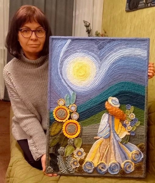 Вязанная картина