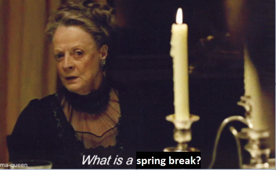 Students asking me what I'm doing for spring break