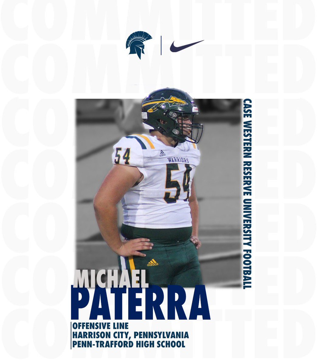 CWRUFootball's tweet photo. Officially a Spartan!
Welcome to CWRU, @PaterraMichael ! 
#RollSpartans #BlueCWRU https://t.co/9fKszJvv1o