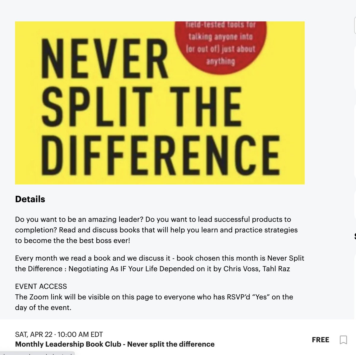 Join us for our monthly Leadership Book Club on April 22 10am! meetup.com/women-who-code…