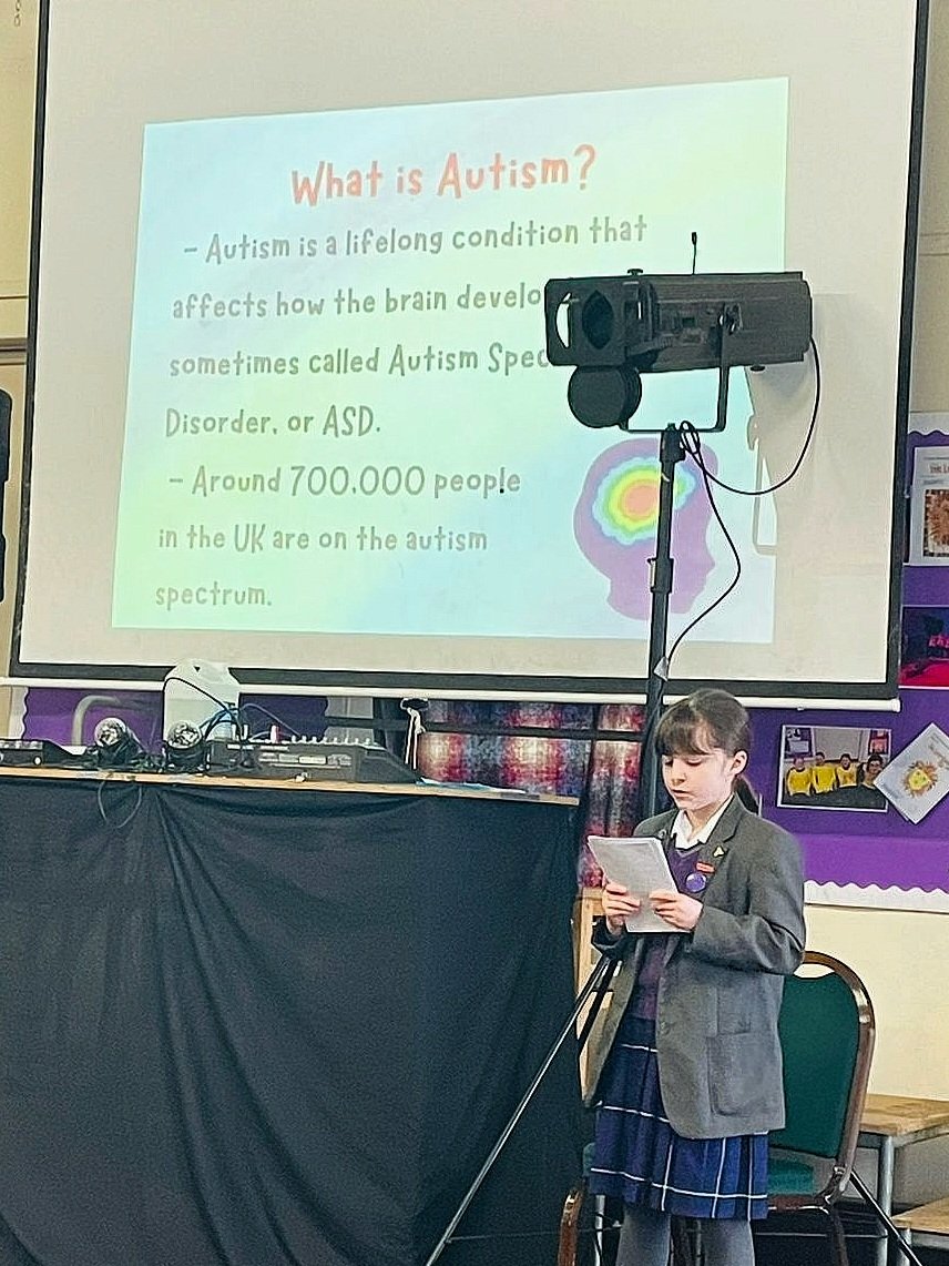 Today I did an assembly by myself in front of the whole school about #AutismAcceptanceWeek. I told them my experiences of being autistic and all about how to be a kind friend to autistic people. I was really nervous but I felt really good at the end! Love from Libbet xxx <a href="/Autism/">National Autistic Society</a>