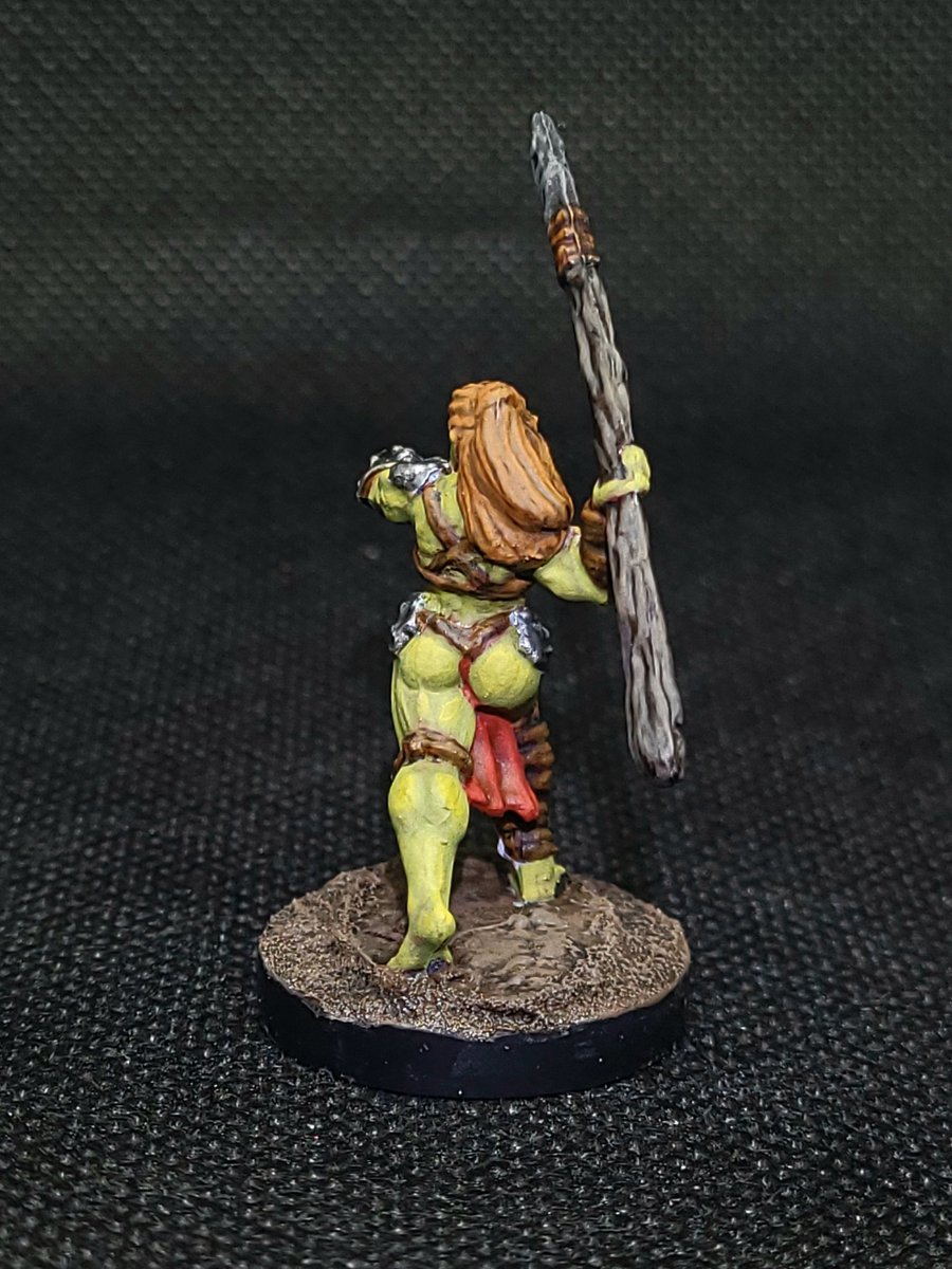 Finished another of the Jade Fire Warriors from #Bones4 kickstarter #miniaturepainting #reaperbones #wepaintminis #miniaturepainter #miniatures #dndminis #dndminipainting #orcgirl #orc #dndbarbarian #orcbarbarian #reaperminiatures