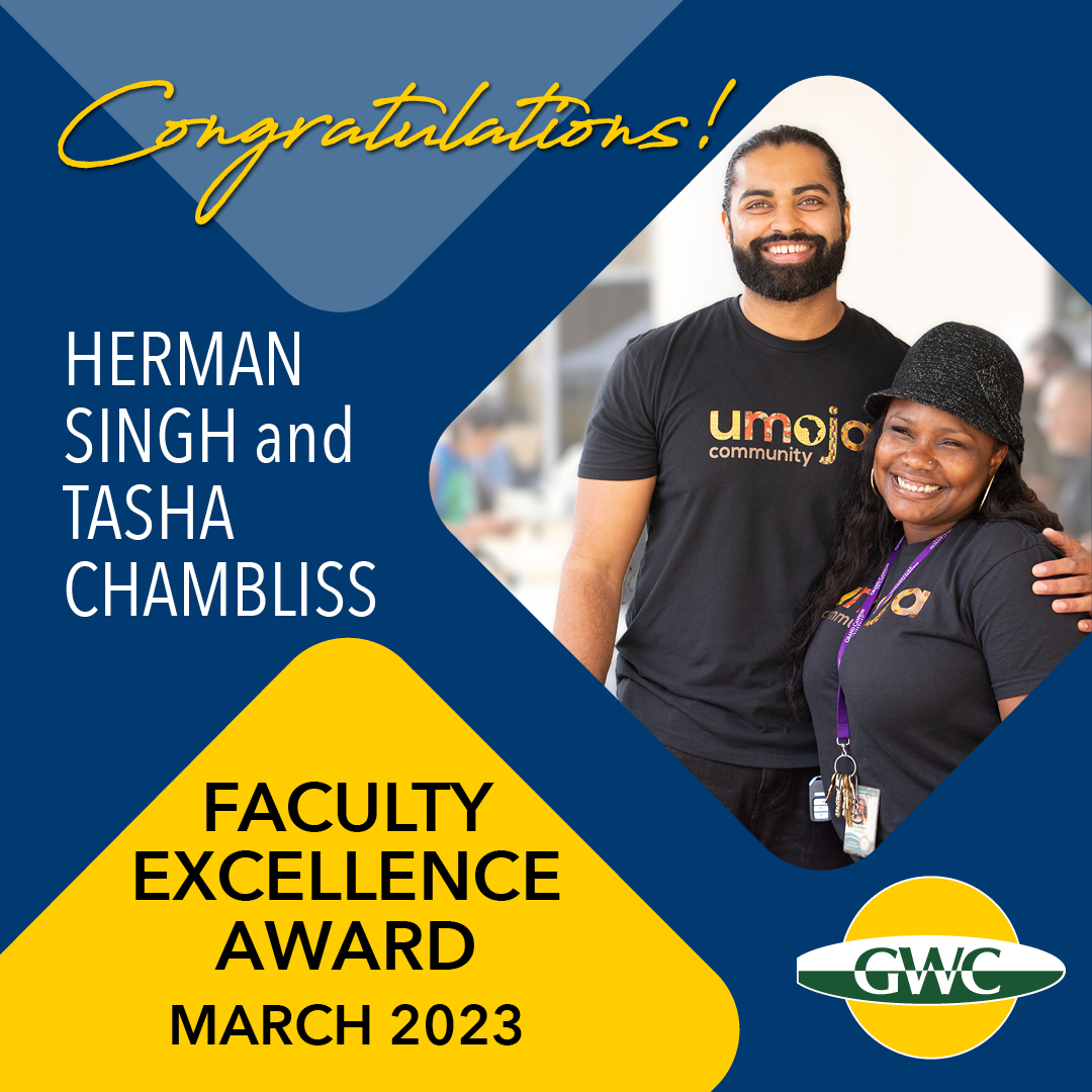 Congratulations to Herman Singh from Economics and Tasha Chambliss from Cosmetology, the Winners of Golden West College’s Faculty Excellence in Innovation Award for March🎉Thank you, Herman and Tasha, for all that you do for GWC! ☀️🌊 #GoldenWestCollege #FacultyExcellence