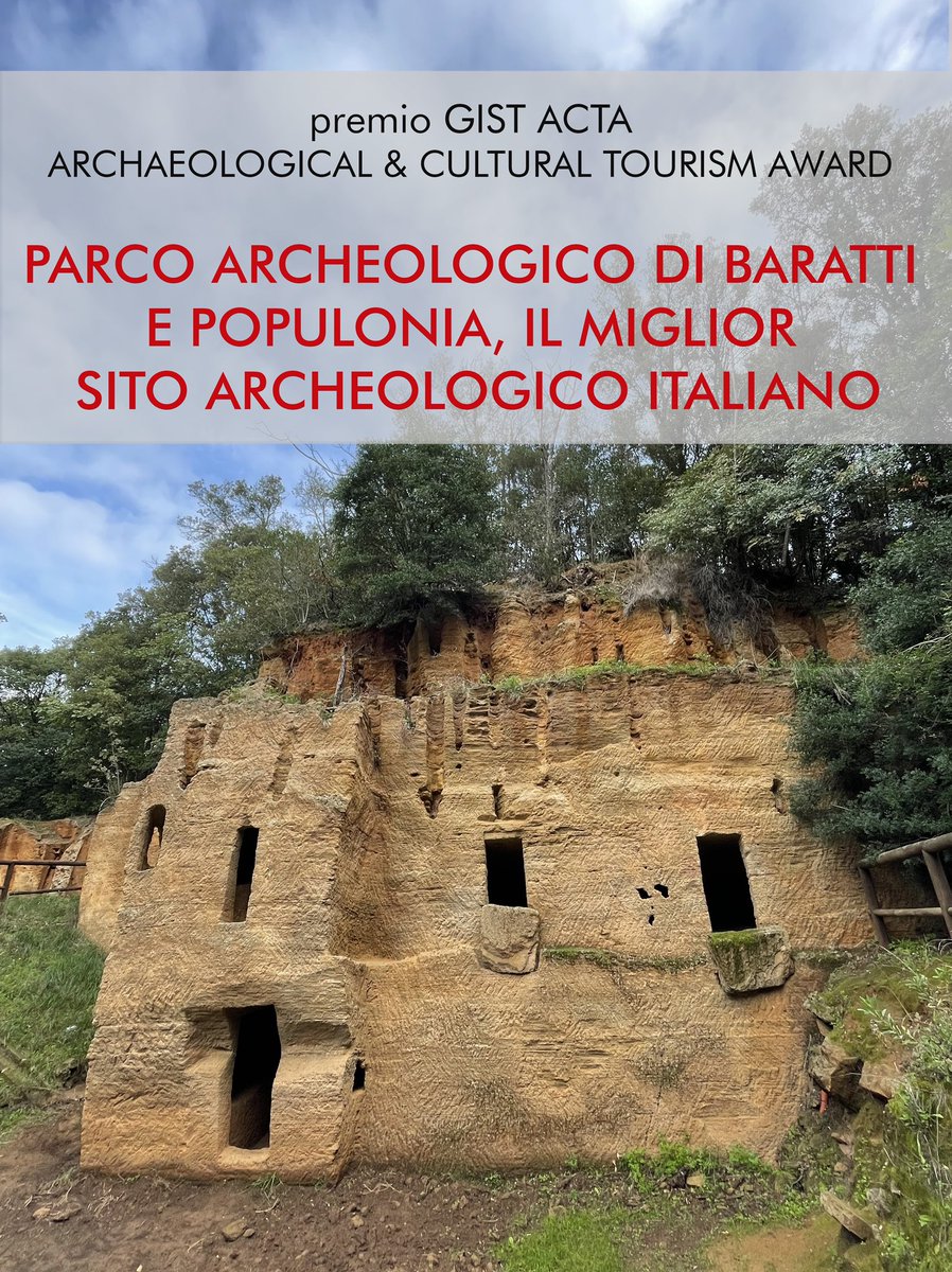MartaCoccoluto's tweet photo. Il Parco archeologico di Baratti e Populonia è il miglior sito archeologico italiano.
Il GIST Gruppo Italiano Stampa Turistica ha assegnato al #parcobarattipopulonia nei @parchivalcornia l'Archaeological & Cultural Tourism Award, ieri a #tourisma https://t.co/9E8BZ0TkRN