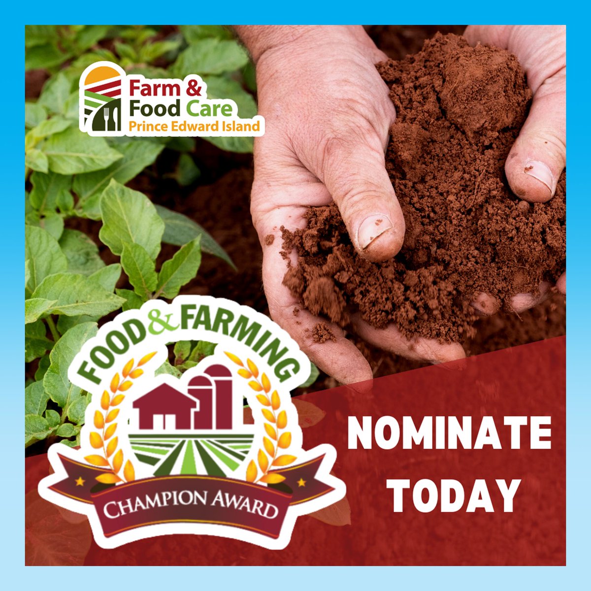 Our friends at <a href="/farmfoodcarepei/">Farm & Food Care PEI</a> are looking for their next Champion of Food &amp; Farming!

Know someone who actively works to better the agriculture industry on PEI? Nominate them today by filling out the form below. Nominations are accepted until April 5th!

farmfoodcarepei.com/wp-content/upl…