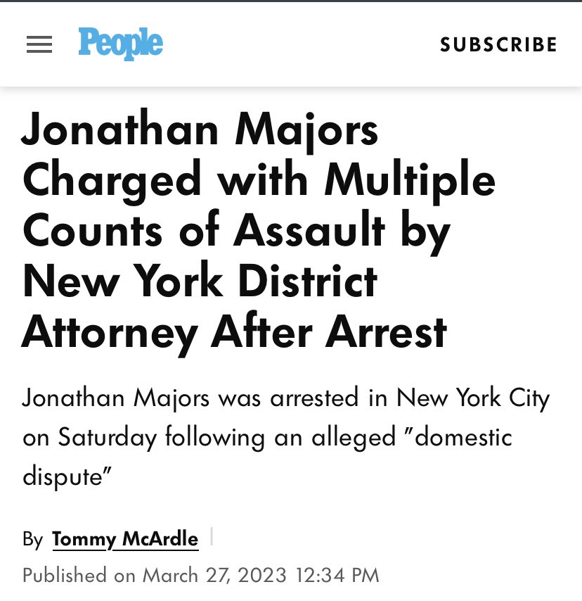 Films to films on twitter jonathan majors was charged with three