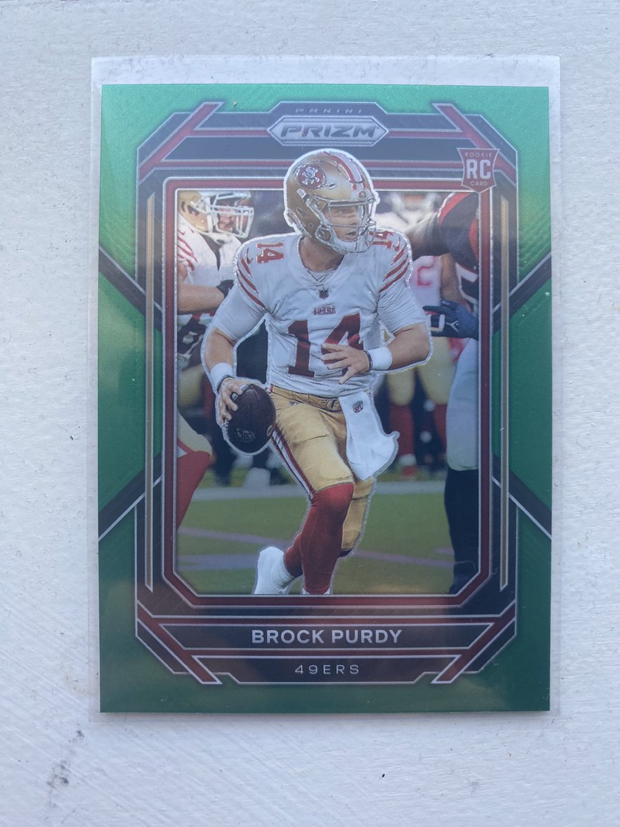 TheCardCop's tweet image. $55 BMWT Brock Purdy RC Prizm Green SP @CardboardEchoes @sports_sell @HobbyConnector