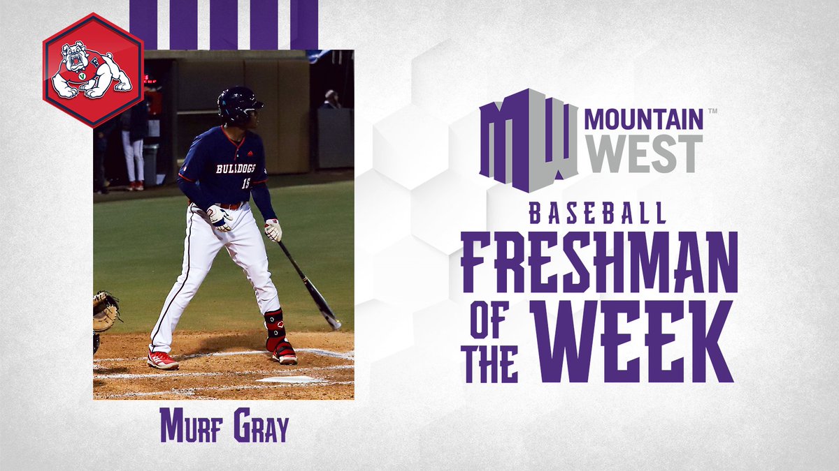 MountainWest's tweet photo. .@FresnoStateBSB's @MurfGray recorded six hits, three runs scored and two RBIs with two multi-hit games for the Diamond Dogs last week 🐶⁠
⁠
#AtThePEAK | #MWBSB | #GoDogs⁠ https://t.co/nKoXlh1fbP