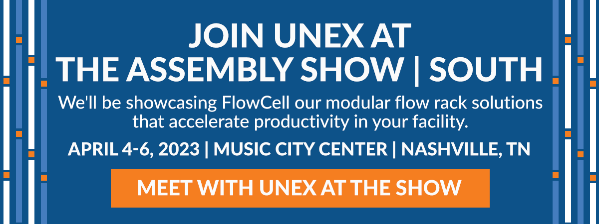 UNEX's tweet image. Join UNEX at The Assembly Show - South in Nashville, TN, April 4-6. We'd love to connect with you! Click the link below to sign up for a 1-on-1 meeting with a Space Optimization Expert from UNEX in Booth #6450.
hubs.li/Q01JdVv50
#UNEX #TheAssemblyShowSouth23 #BoothTour