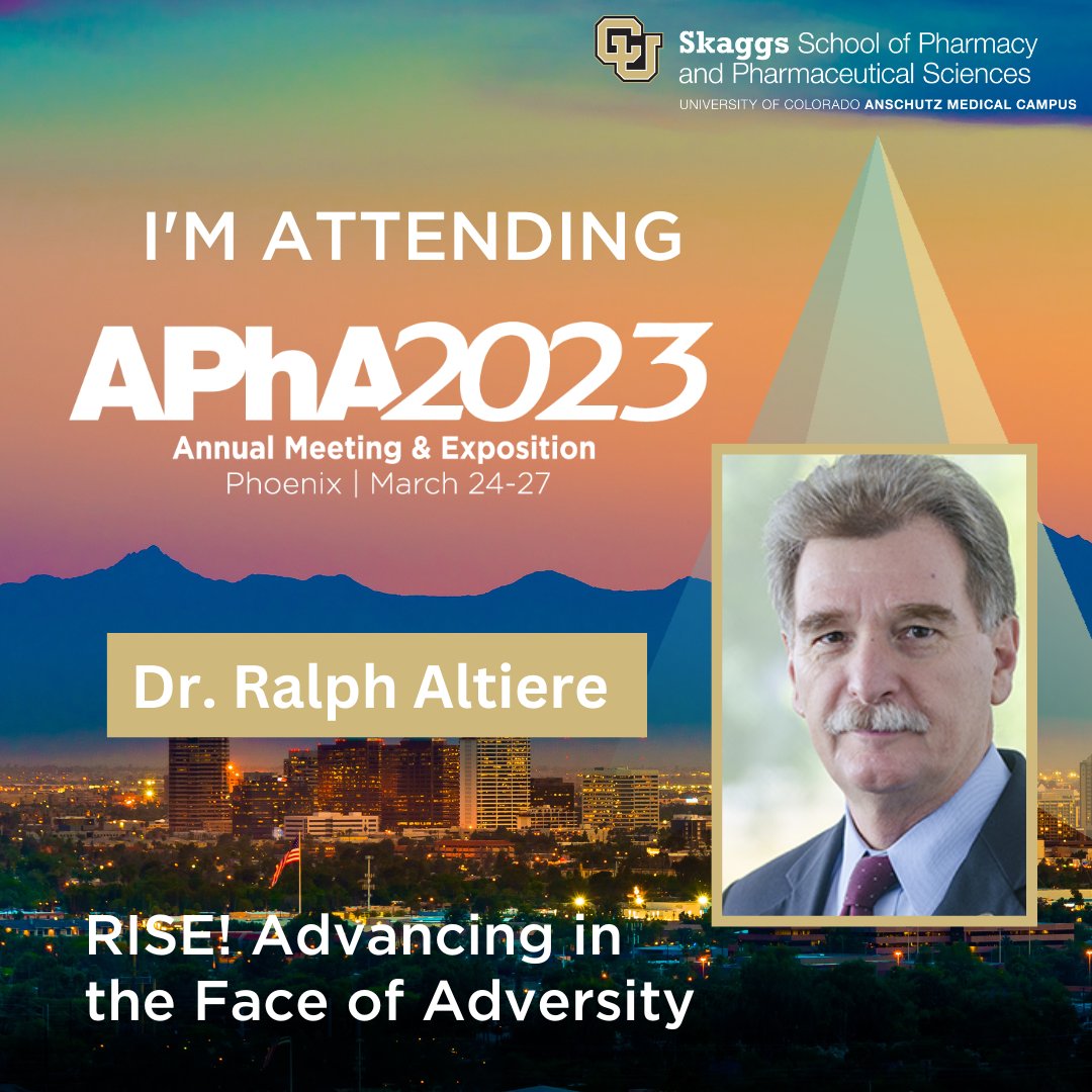 CUPharmacy's tweet image. #conferencealert! Today is the final day of #APhA2023! Did you happen to catch the Dean of #CUPharmacy, Dr. Ralph Altiere? Thank you for a great meeting, #Phoenix!