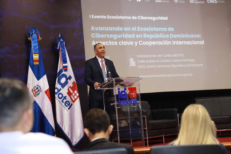 IndotelRD's tweet photo. Hoy realizamos la apertura de la conferencia "Avanzando en el ecosistema de Ciberseguridad en República Dominicana: Aspectos clave y Cooperación Internacional". https://t.co/hioQNzMRd9