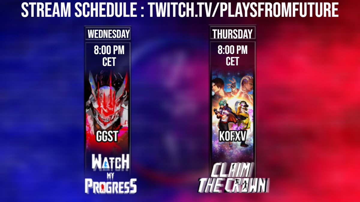 playsfromfuture's tweet photo. SCHEDULE 👇

WANTED QUALIFIER 🥊

#GGST 29/03 20:00 CET :
https://t.co/80O7JjX4Oe

#KOFXV 30/03 20:00 CET :
https://t.co/aNtKLwQtrI

CASHPRIZE💸
- 0.50$ will be added to the prizepool per registration 
- Matcherino donations

Join to participate :  
https://t.co/TDvgf2M0wb https://t.co/YHuZn71VVN