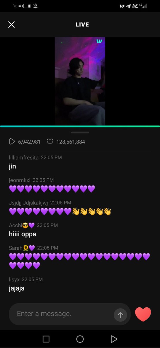 ي حمااسيي لحقت على بثه😭😭💜💜