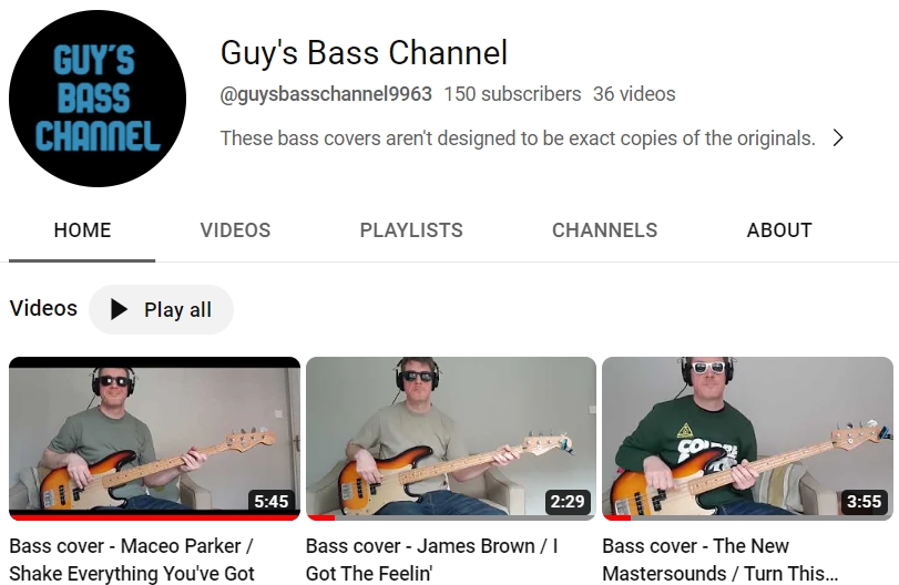 150 subscribers on @YouTube! Thanks to everyone who has subscribed to and watched Guy's Bass Channel so far... 👏👏👏👏