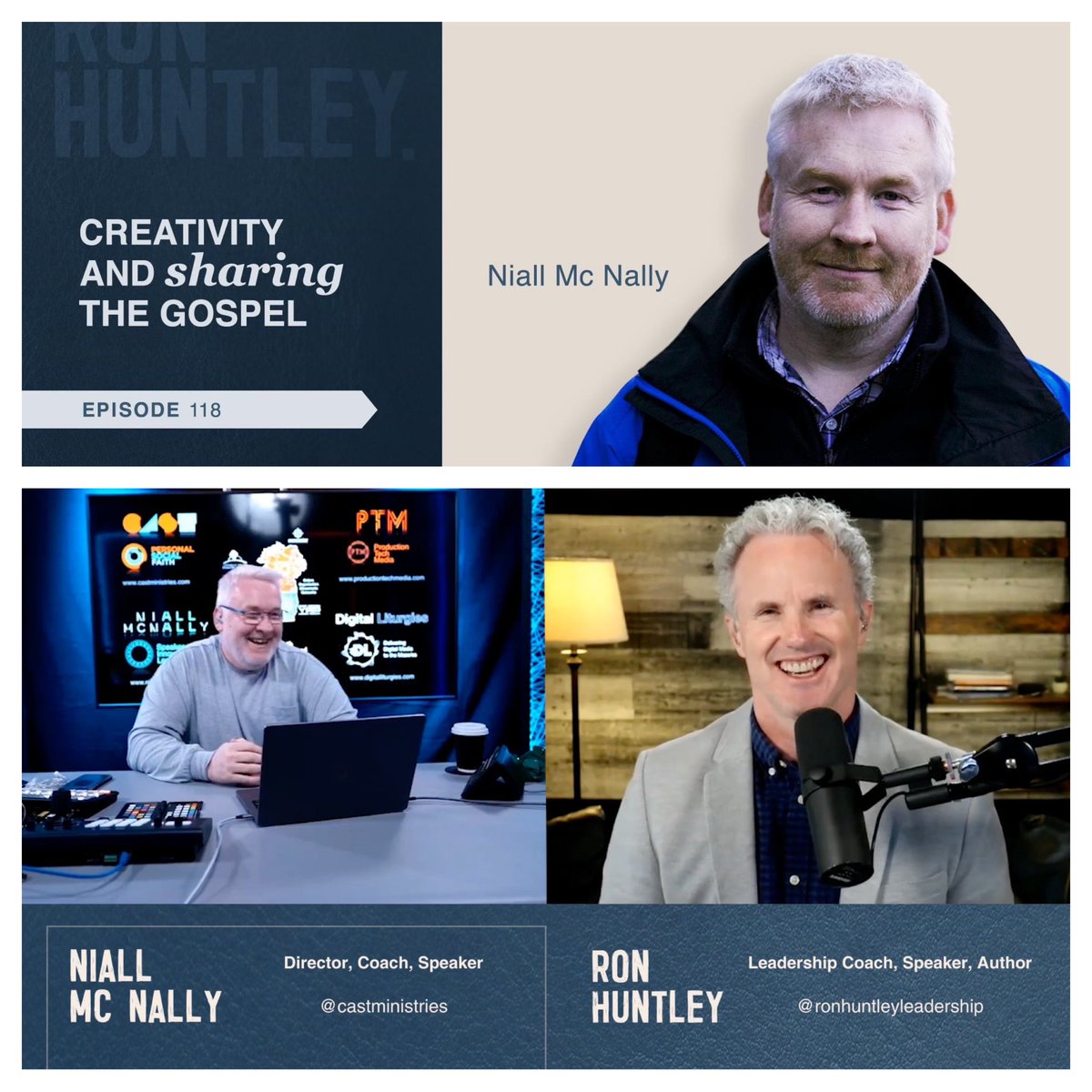 EncounterNetwrk's tweet photo. It was a joy to chat with Ron Huntley &amp; share our hearts &amp; passion for ministry.
Give a listen to our discussion.

Watch on Youtube:
https://t.co/AbD7mzMAOr 

Listen at: https://t.co/GxuBrvXESo  

@ronhuntleyleadership
@castministries 

#RonHuntley #NiallMcNally #CastMinistries https://t.co/tcUzySS3h6