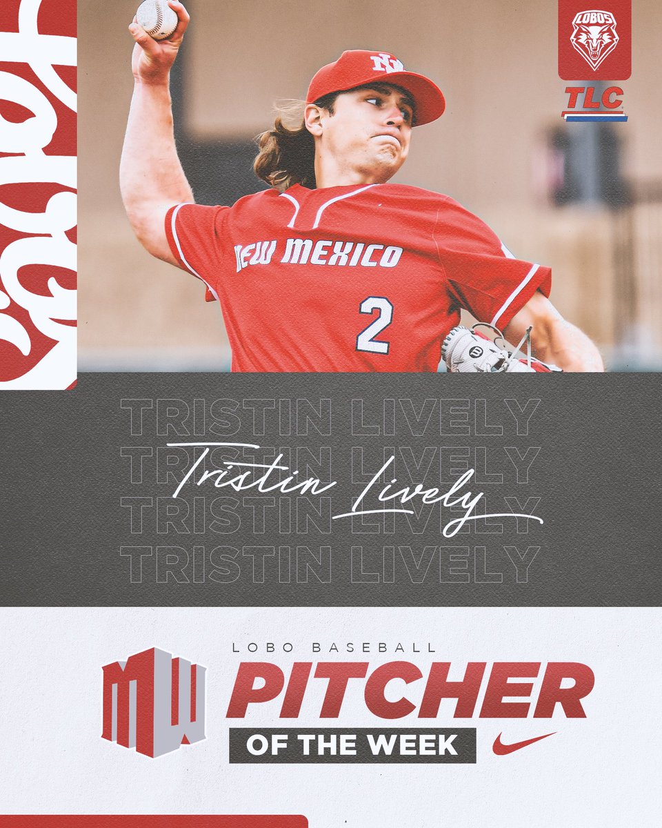 Big congrats and well-deserved honor for our Saturday ace! 👏

#GoLobos 🐺⚾️