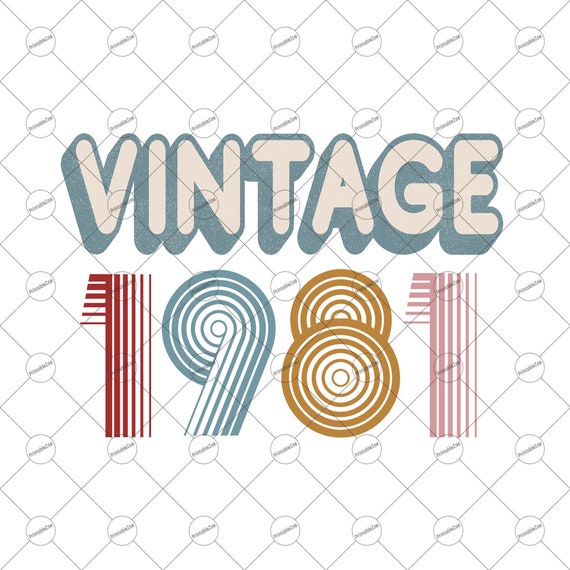Vintage 1981 40th Birthday Sublimations Designs etsy.me/3afWr41 #svg #clipart #giftforwomen #sublimationdesigns #designsdownloads @etsymktgtool
