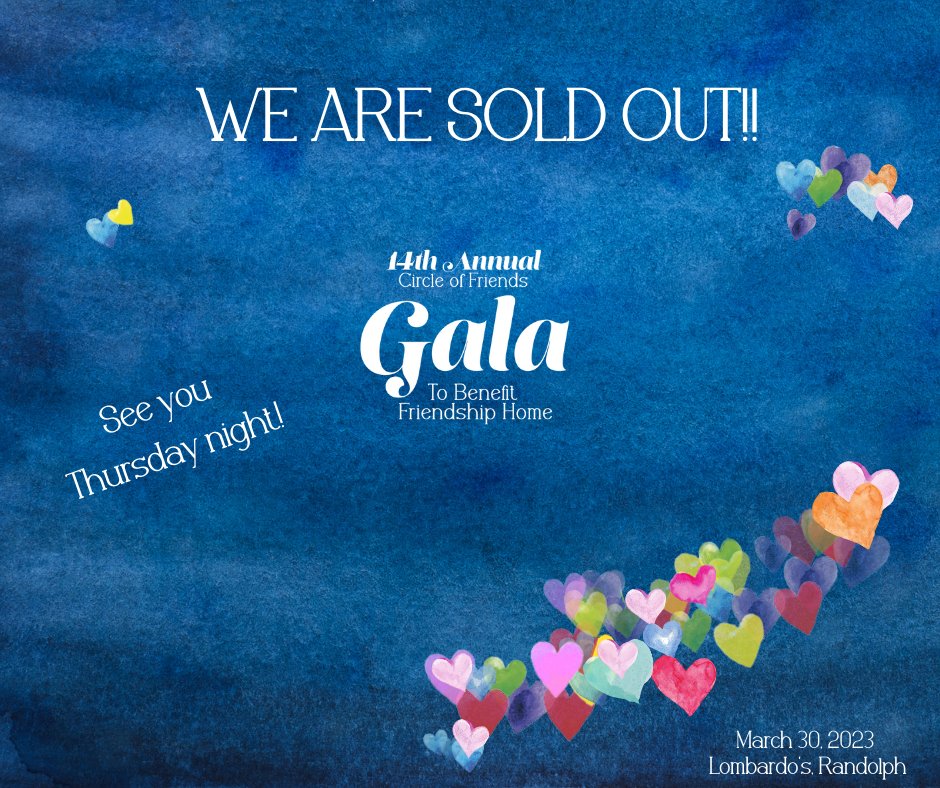 FriendshipHome1's tweet photo. Our 14th Annual Circle of Friends Gala is officially SOLD OUT! Thank you all for your support. We are going to have a GREAT night. See you Thursday! https://t.co/etCXUEXA4G