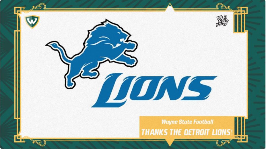 From Coach Wheatley, the team, and everybody at #WarriorsFB we would like to thank the <a href="/Lions/">Detroit Lions</a> for sending their scouts out to come scout our great players today! #WarriorStrong