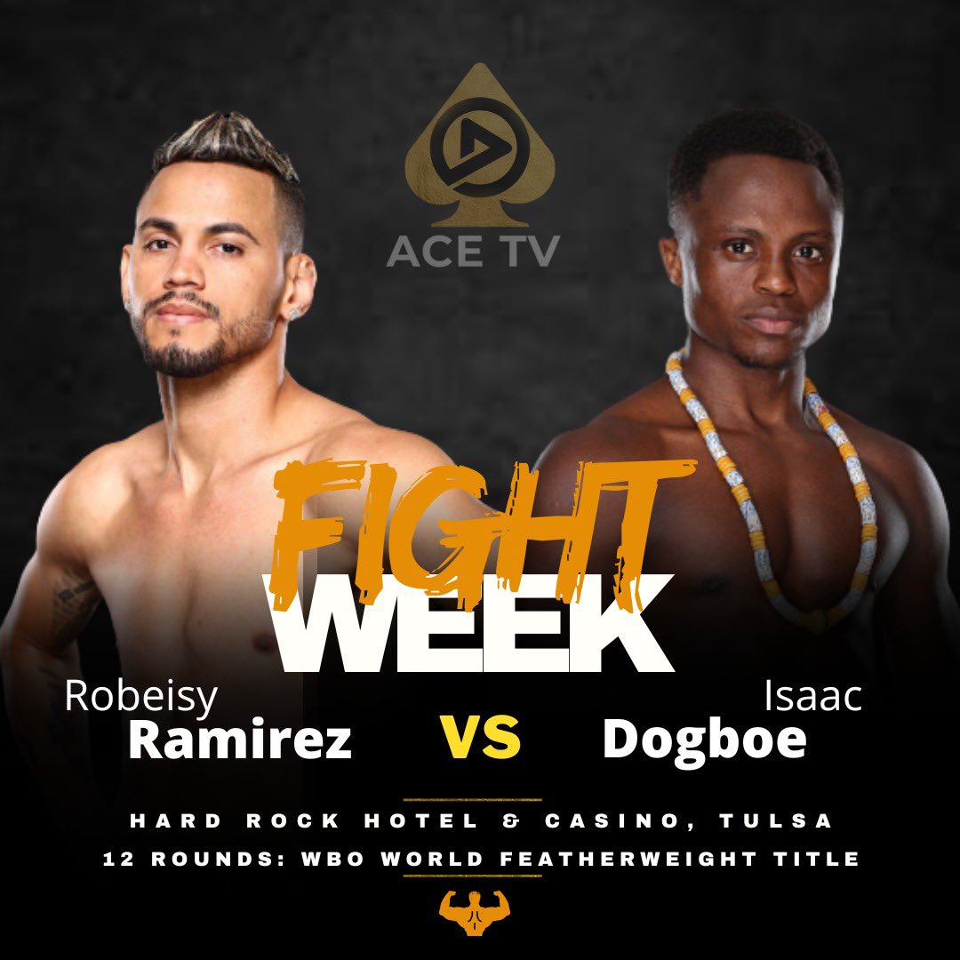 It’s fight week! We have a WBO featherweight title on the line. Cuban Robeisy Ramirez locks horns with Ghanaian Isaac Dogboe this Saturday!  We will be there live to bring you updates. #ramirezdogboe #featherweight  #TopRank #ESPN+ #Boxing #Africanboxing #ghanaboxing #acetvboxing