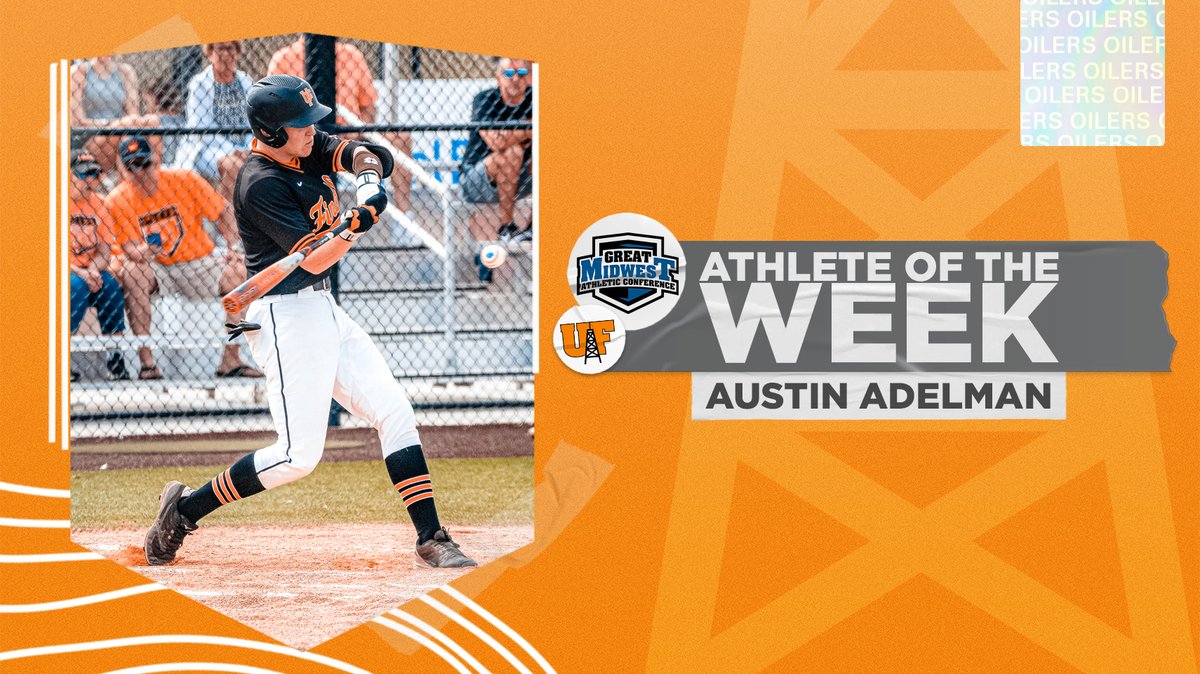 FindlayOilers's tweet photo. Sophomore Austin Adelman has earned Great Midwest Athlete of the Week after leading the Oilers to four wins. 

He recorded a batting average of .667 with two home runs!

⚾️: https://t.co/lzm6MvI0ZU https://t.co/Sbn82KULQr