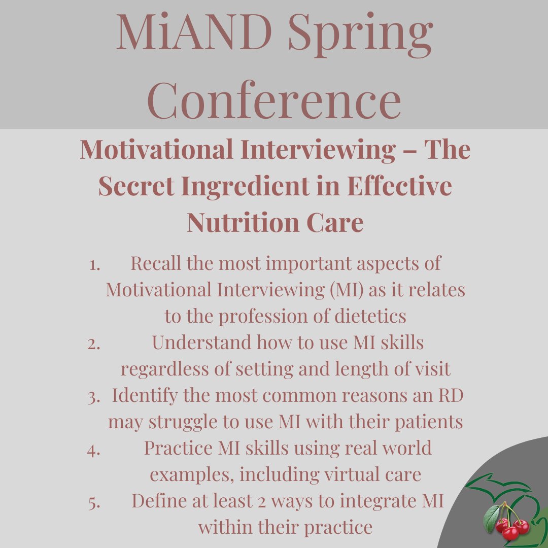 Michigan Academy of Nutrition & Dietetics (@mdietetics) on Twitter photo 🐦️Early Bird registration now open for the MiAND Spring Conference May 4-5 <a href="/SheratonAnnArbo/">Sheraton Ann Arbor</a>
⏰️️ register now: eatrightmich.org before the price increase!
#MiAND #EatRightMich #Dietitian #RegisteredDietitian #DietitianApproved #RegisteredDietitianNutritionist 🐦️Early Bird registration now open for the MiAND Spring Conference May 4-5 <a href="/SheratonAnnArbo/">Sheraton Ann Arbor</a>
⏰️️ register now: eatrightmich.org before the price increase!
#MiAND #EatRightMich #Dietitian #RegisteredDietitian #DietitianApproved #RegisteredDietitianNutritionist