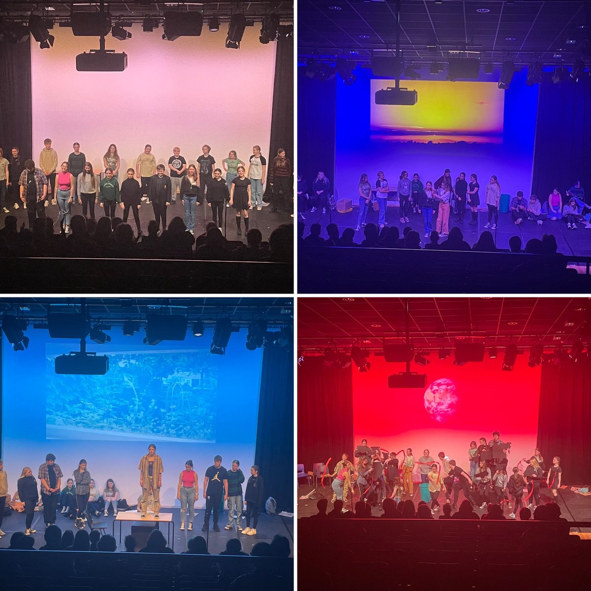 PlymstockS's tweet photo. Congratulations to all the students who took part in the National Theatre Company (Is My Microphone On?) experience today. The play they performed is about climate catastrophe and the challenges of having your voice heard. #restlessexcellence #betterneverstops! https://t.co/FucnDV8X7T