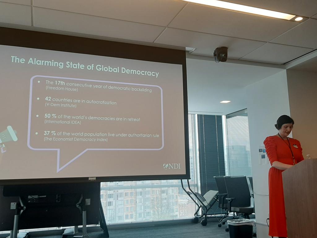 Conny_Reuter's tweet photo. @birgittaohlsson opening @NDI #PPNPeer conference in #WashingtonDC on #Democracy : stormy times w/ #populism #polarization #autoritarism need Democrats standing together! https://t.co/EW1P2YsEt0