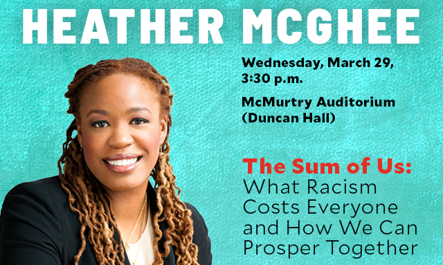 On Wednesday, @RiceUniversity will welcome #TheSumofUsBook author and podcast creator @hmcghee. Heather will speak on “What Racism Costs Everyone and How We Can Prosper Together.” Thanks to Vice Provost for DEI @AlexanderXByrd and the team for making this happen.