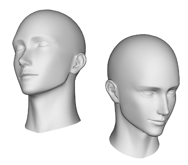 クリスタの3Dヘッドモデルを弄り倒して、とりあえず自PCのくせにぜ～～～～～～んぜん描けないロトあだ極道とVOIDHO4のヘッドモデル作ってた。描けん。なんだこいつら 